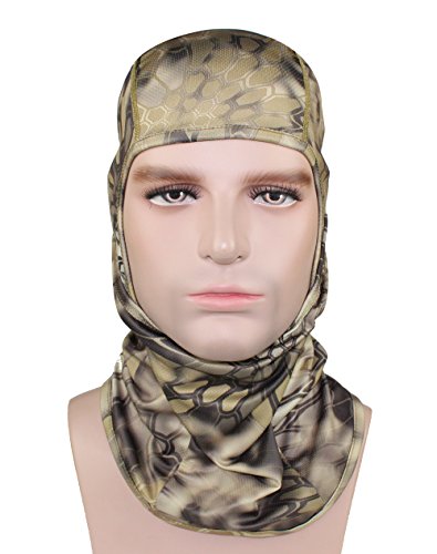 Ganway Men Cap Tactic Cs Equipment Cycling Mask Camouflage Headgear Ventilation Sunscreen Hat Ski Balaclava Face Masks (Khaki) #TOP5