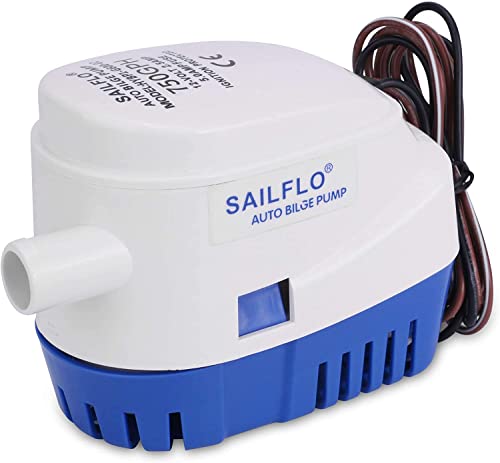 SAILFLO Bilge Pump Automatic with Float Switch Inside 12v Pump for Boat 750 GPH 12 Volt DC All-in-one Marine Submersible Water Pump 4 Year Warranty Auto Yacht RV