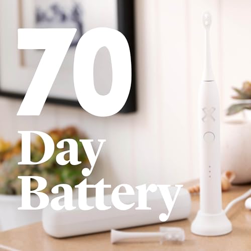 Image of Made by Dentists PRO‑X Sonic Electric Toothbrush for Adults - 70‑Day Battery on One Charge, Dentist‑Designed Whitening Rechargeable Toothbrush, 3 Brush Heads & Travel Case, 3 Modes, White