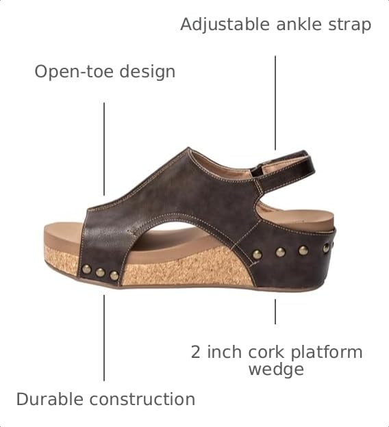 Image of Corkys Footwear Volta Wedge - Chic Elegance Meets All-Year Comfort with a 2-Inch Cork Heel and Marshmallow Insole for Stylish Everyday Wear and All-Day Comfort