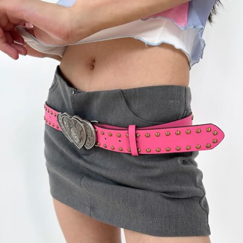 Women Western Belt Silver Buckle Leather Belt for Jeans Pants Cowgirls Cowboys Waist Belts for Men4