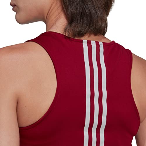 Adidas Women's Colorblock 3-Stripes Crop Top, Legacy Burgundy/Semi Turbo/Dash Grey, Medium #TOP2