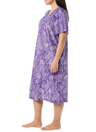 Image of AmeriMark Casual Women's Patio Muumuu House Dress Loose Comfortable Short Sleeve Sun Dress Lounger Gown Sleepwear for Ladies