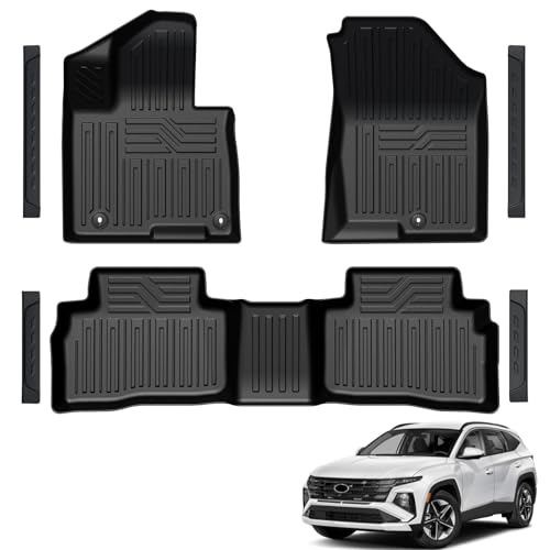LUMWAY Floor Mats for 2022-2025 2026 Hyundai Tucson Hybrid (NOT for PHEV) TPE All Weather Durable Floor Liners Door Sill Guards for Hyundai Tucson