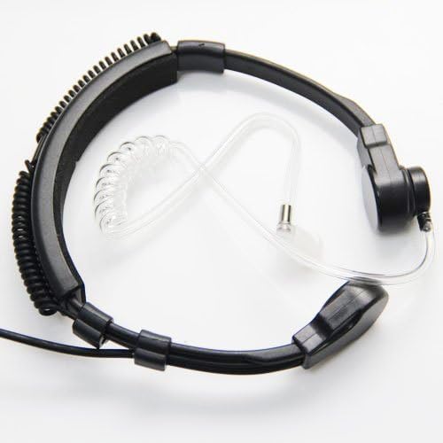 FREZEN Flexible Throat Mic Microphone Covert Acoustic Tube Earpiece Headset with Finger PTT for Kenwood Pro-Talk XLS TK Two Way Radio for Baofeng UV-5R UV5R UV-82 BF-888S Walkie Talkie 2pin