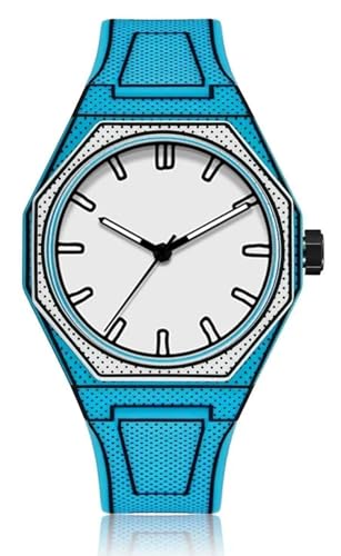 Montre à quartz unisexe style dessin animé noir et blanc étanche