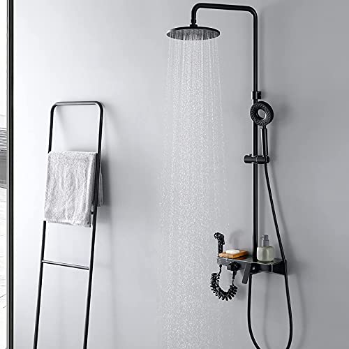 Ensemble douche noir anti-calcaire pour cabine de douche propre et moderne - 2