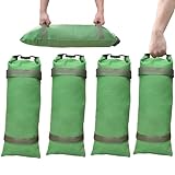 Flood Barrier Sand Bags 4Pcs Thickened Long Canvas Flood Protection Sandbags & Reusable With Insert Buckle Handle Sandbags for Emergency Flood Protection Fits Doors Garages Basement Counterweights (4)