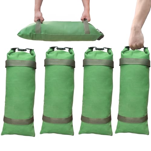 Flood Barrier Sand Bags 4Pcs Thickened Long Canvas Flood Protection Sandbags & Reusable With Insert Buckle Handle Sandbags for Emergency Flood Protection Fits Doors Garages Basement Counterweights (4)