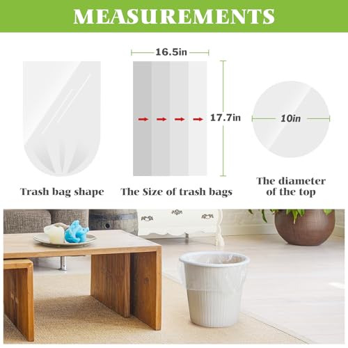 Image of Teivio 2 Gallon 1000 Counts Small Trash Bags Garbage Bags, Bathroom Trash Can Bin Liners, Plastic Bags for kitchen home office, Clear