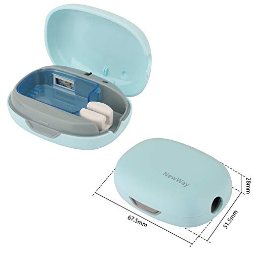 NewWay Mini Toothbrush Sterilizer Cover Rechargeable Travel Toothbrush Case with Holder for Houshold and Traving or Business Trip Blue - Thumbnail 4