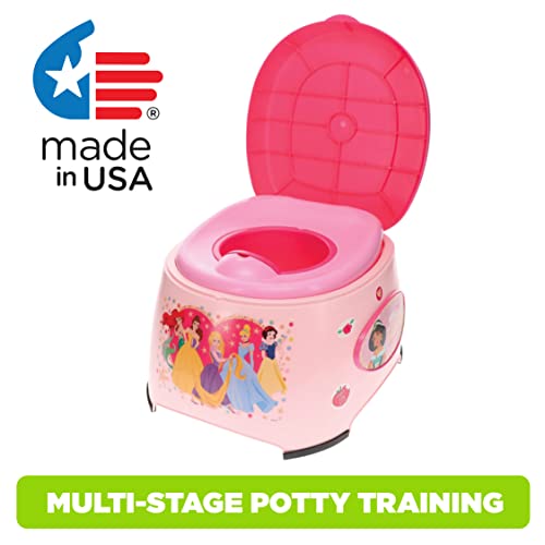 Ginsey 49629067 Disney Princess 3-In-1 Potty Training System For Toilet Training Kids, Multi-Stage Potty Training - Floor Potty, Detachable Potty Ring, Step Stool thumb #1