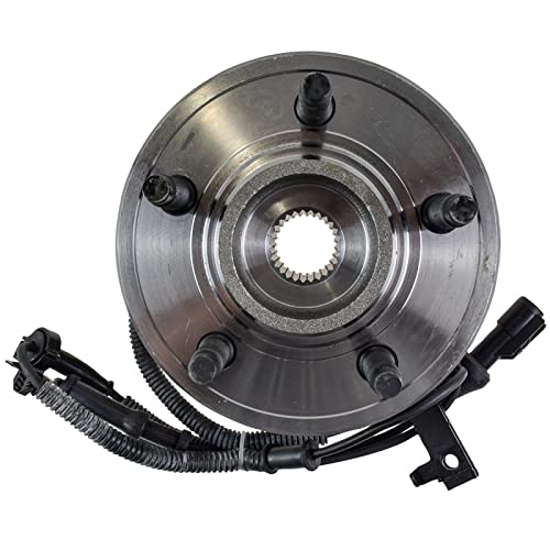 Image of TRQ 2 Piece Front Rear Wheel Bearing & Hub Assembly Set Compatible with 2006-2010 Ford Explorer 2007-2010 Explorer Sport Trac Mercury Mountaineer