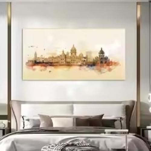Style aquarelle affiche de décoration murale pour un salon chaleureux et élégant en impression toile - 3