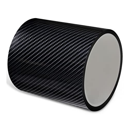 Lumeiy Protector de Parachoques de Coche de Fibra de Carbono Adhesivo de Parachoques 7cm x 10m, Negro