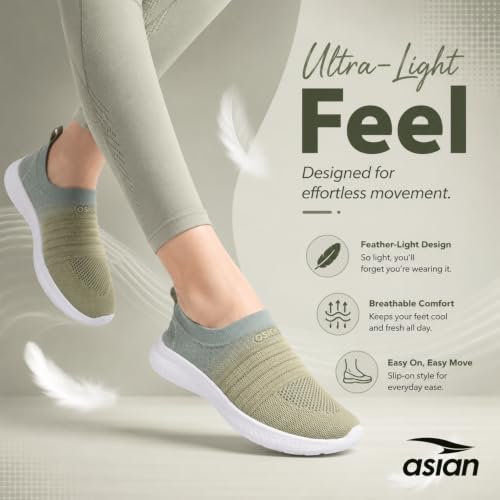 Image of ASIAN Breeze-05 Women's Walking Shoes | Stylish, Lightweight, Breathable Slip-Ons with Cushioned Comfort | Ideal Travel