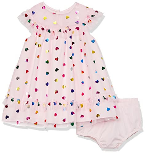 Image of PIPPA & JULIE Baby Girls' Sleeveless Patterned Party Dress, Fit & Flare Silhouette, Includes Coordinating Panty, 2-Piece Set