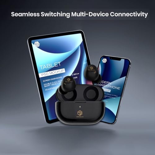 Image of Concept Kart ROSESELSA Ceramics X True Wireless Stereo Earbuds, 55dB Hybrid ANC in-Ear Earbuds, Hi-Resolution LDAC Support, Bluetooth 5.4 TWS in-Ear Earbuds, Long Lasting 50 Hours Battery Life (Grey)