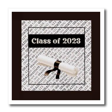 6x6 Iron on Heat Transfer for White Material - Image of Diploma on Gradute, Grad Paper, Class of 2023, Sepia Graduation Design