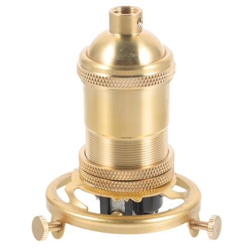Angoily Douille Vintage E27 avec Interrupteur Rotatif - Support de Lampe Rétro en Aluminium avec Support Triangle 62mm - Base Ampoule E26 pour DIY Suspension...