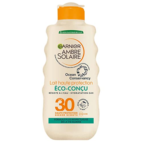 Garnier Ambre Solaire - Lait Haute Protection Solaire FPS 30 - Formule Éco-Conçue & Emballage Durable - 200 ml