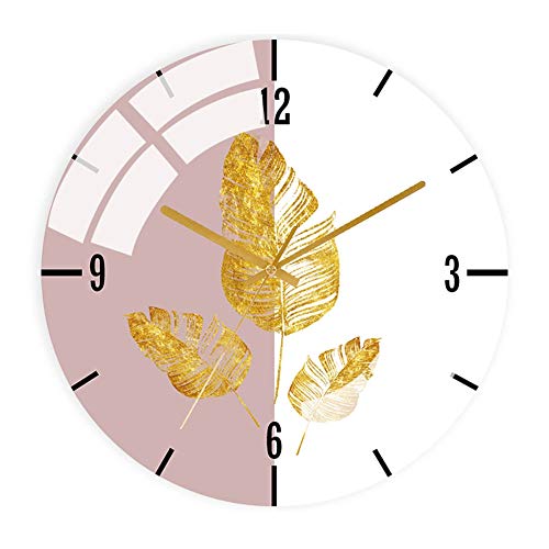 ZFHTAO Relojes de Pared Reloj de Mesa Personalizado Funciona con Pilas Estilo Nórdico Dormitorio Sala de Estar 12 Pulgadas Cuarzo Silencioso Decoración de Arte Moderno Relojes Redondos/D Cover