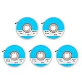 Tidevib Entlötlitz-Lötentferner, 5er-Pack, No-Clean-Kupfergeflecht, 15 m Länge für effiziente Lötaufnahme, mehrere Breiten von 10 mm bis 35 mm