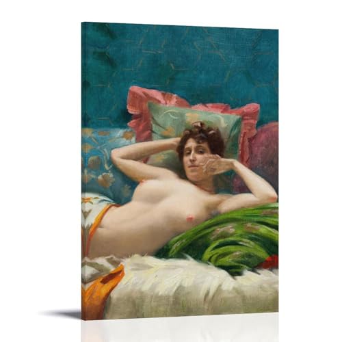 Figure feminine allongee style orientaliste tableau decoratif pour chambre