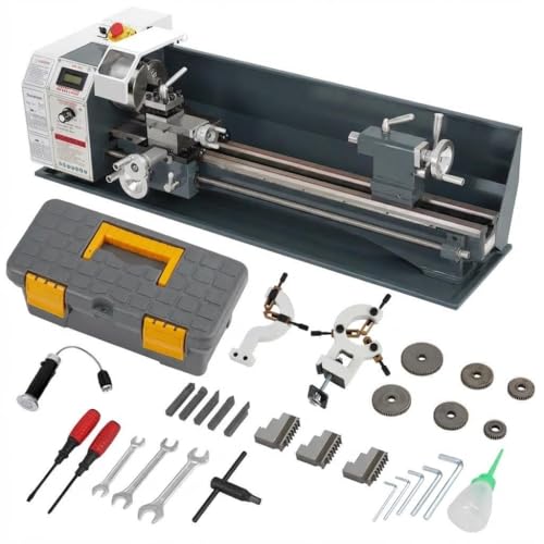 Mini Metal Lathe 9x30 Inch 1100w Powerful Motor 0-3000 RPM Variable Speed Precision Benchtop Lathe with 3-Jaw Chuck Metal Gears & Accessory Tool Kit