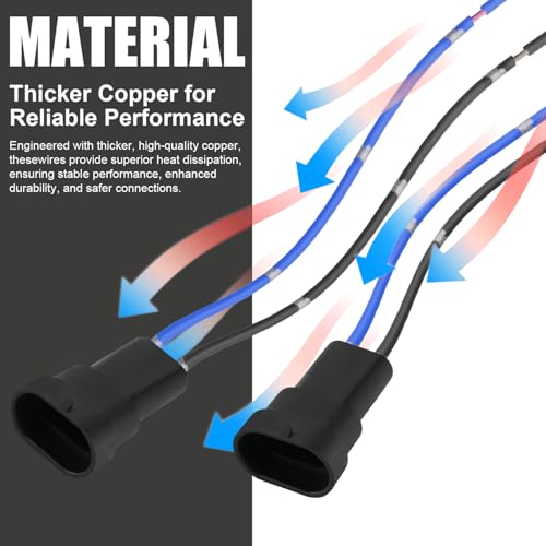 image for iBrightstar 9005 9006 9012 9145 H10 Male Nylon Adapter Wiring Harness 