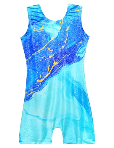 Image of Domusgo Gymnastics Leotards for Girls Sparkly One Piece Biketard Size 1-10Y
