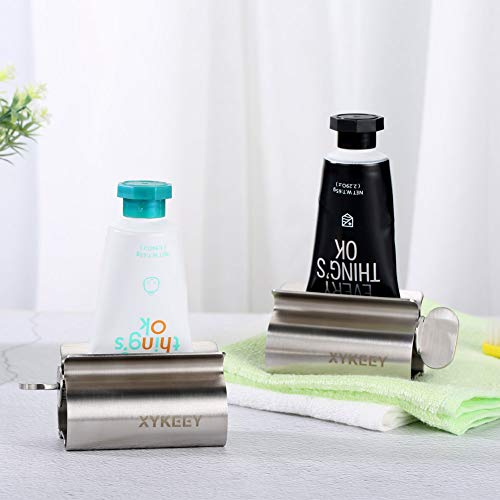toothpaste tube squeezer - set of 3 toothpaste squeezer rollers metal toothpaste tube wringer seat holder stand xykeey sliver