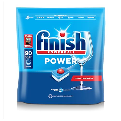 Finish Power Dishwasher Tablets, 90 Tabs, Lemon, Everyday Clean and Shine