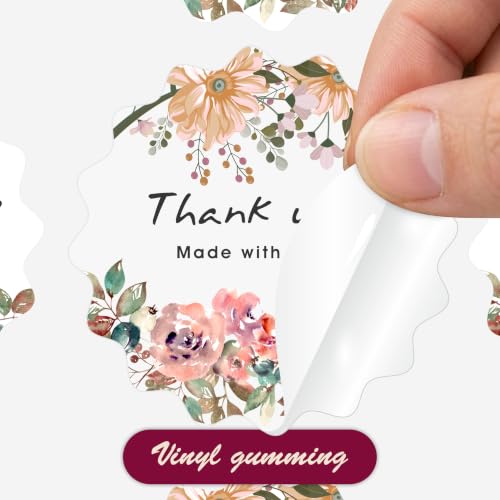 Image of Trifirt Self Adhesive Thank You Stickers for Packaging | Waterproof Vinyl Labels for Small Business, Gift Wrapping, Envelopes, Boxes & Mailers | Strong Adhesive, Easy Peel & Stick (Pattern 8)