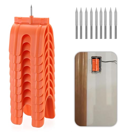 Sumnacon 10 Packs Outlet Marker for Drywall Installation, Drywall Marking Tool for Electrical Outlets, ABS Plastic Electric Wire Protection, Orange (10, Orange)