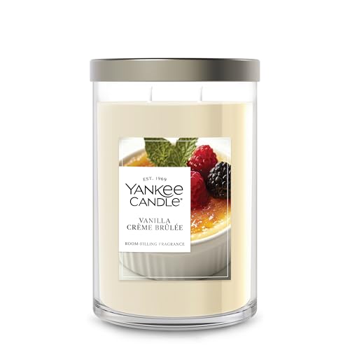 Image of Yankee Candle Large Tumbler Scented Candle with up to 80 Hour Burn Time, Premium Plant Wax Blend for Consistent Burn, 20 oz Tumbler Candle with Room Filling Fragrance, Vanilla Creme Brulee