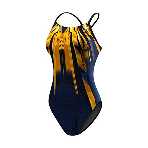 TYR Bravos Diamondfit Swimsuit, Navy/Gold, 22