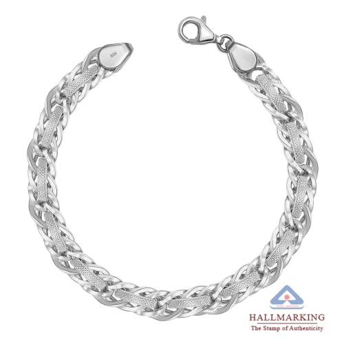 Image of TRUESILVER ACPL 925 Sterling Silver BIS Hallmarked Bracelet for Men | Pure Silver Jewellery for Wedding Anniversary Birthday
