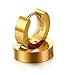 Jstyle Stainless Steel Black Unique Small Hoop Earrings for Men 1 Pairs Huggie Earrings Gold