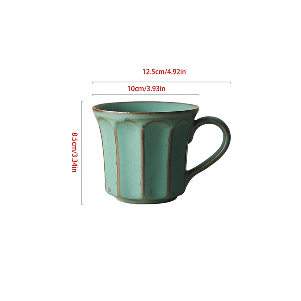 ENGENDER Tazas Cafe Taza De Café Gres Hecha A Mano, Retro A, Personalizada con Patrón Vertical For Uso Doméstico Mug Cups(A)