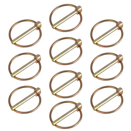 10 Pcs 3/16 Pin Clip Linch Pins 3/16 Lynch Pin Assortment Kit Stainless Steel Heavy Duty Lynch Tractor Pins Lock Linch Clips with Ring for Farm Tractors Trailers Trucks Mower