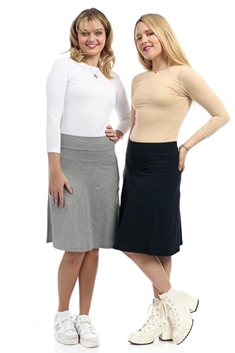 ESTEEZ Womens Cotton A-Line Skirt 23 Inch 25 Inch 27 Inch3