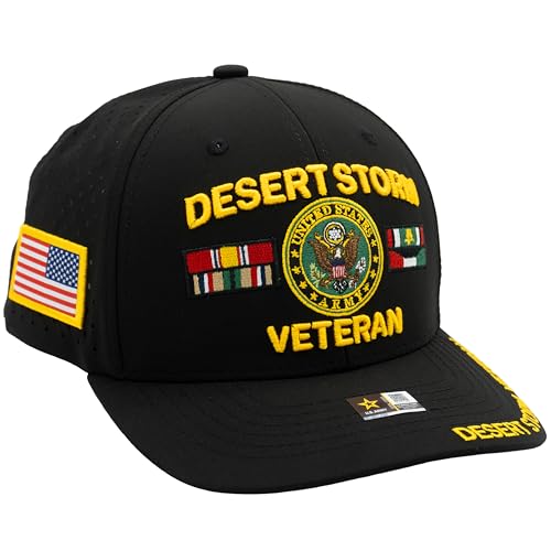Image of Desert Storm Veteran Hat for Men Officially Licensed US Army Combat Veterans Embroidered Adjustable Baseball Cap