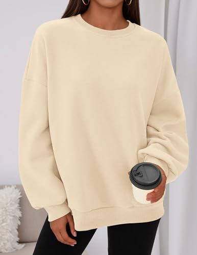 PRETTYGARDEN Sweatshirt for Women Oversized Crewneck Long Sleeve Pullover Fleece Top 2025 Fall Winter Fashion Outfits Clothes