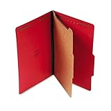 Universal UNV10213 Pressboard Classification Folders, Legal, Four-Section, Ruby Red (Box of 10)