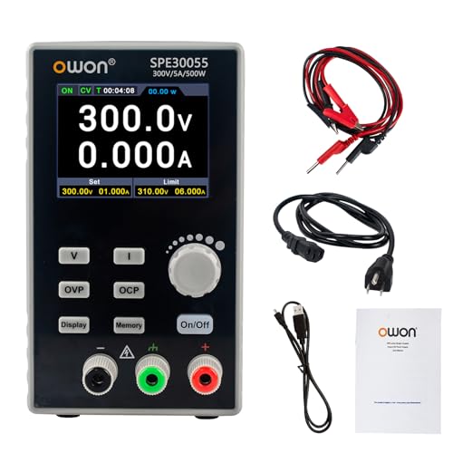 Image of OWON Lab Power Supply (0-300V 0-10A), Programmable Max 500w Constant Power Output with 0.05% high-Precision Voltage and Current Control and Output Enable /Disable Button SPE30055