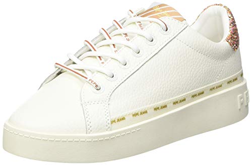 Pepe jeans women's brixton fresh sneaker, 800white, 8 us