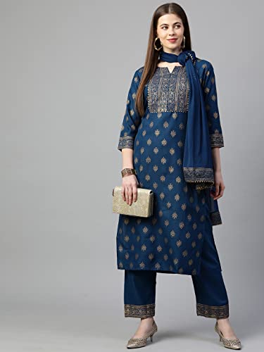 GoSriKi-Womens-Cotton-Regular-Kurta-with-Pant-Dupatta
