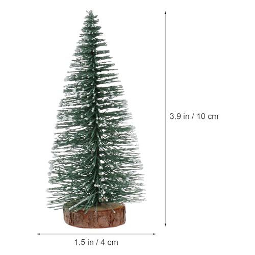 BESPORTBLE 10er Pack Mini Weihnachtsbaum Ornamente mit schneebedeckten Kiefern DIY Tisch Desktop Dekoration für Zuhause Shop - 10cm