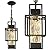 15" Outdoor Indoor Pendant Light Exterior Hanging Lantern, Modern Black Metal Outside Chandelier Light Fixture Ceiling Mount with Water Glass for Front Porch Entrance Foyer Entryway (Bulb Included)